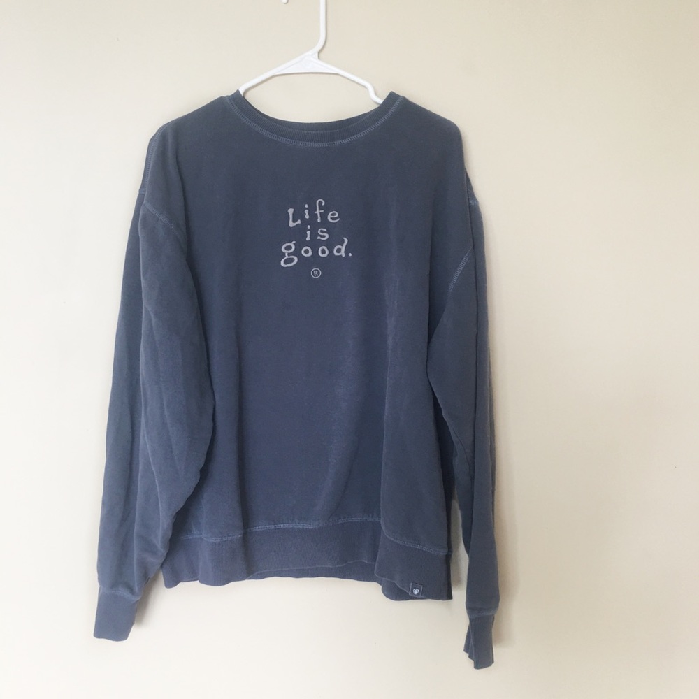 Life Is Good Embroidered Logo Sweatshirt L